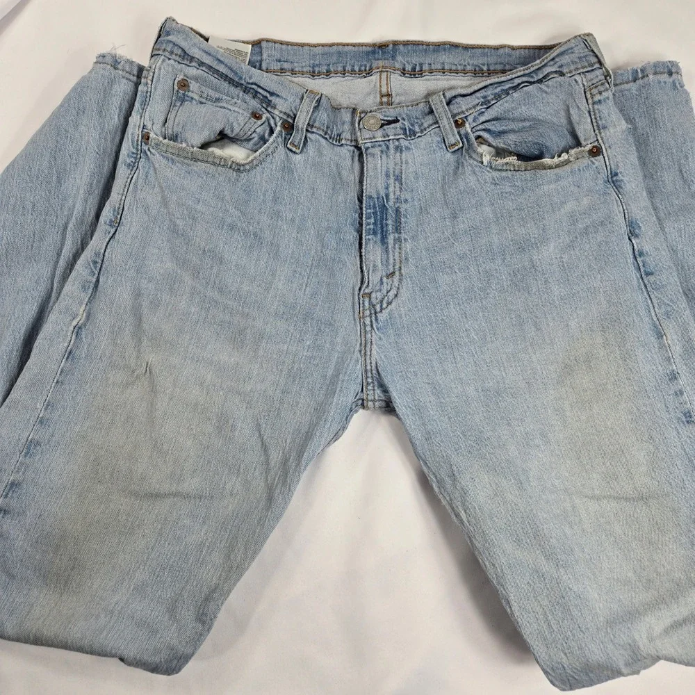 Levi's 505 Jeans Regular Fit Light Wash Denim Pants 31x32 A little‎ Dirty Thrash